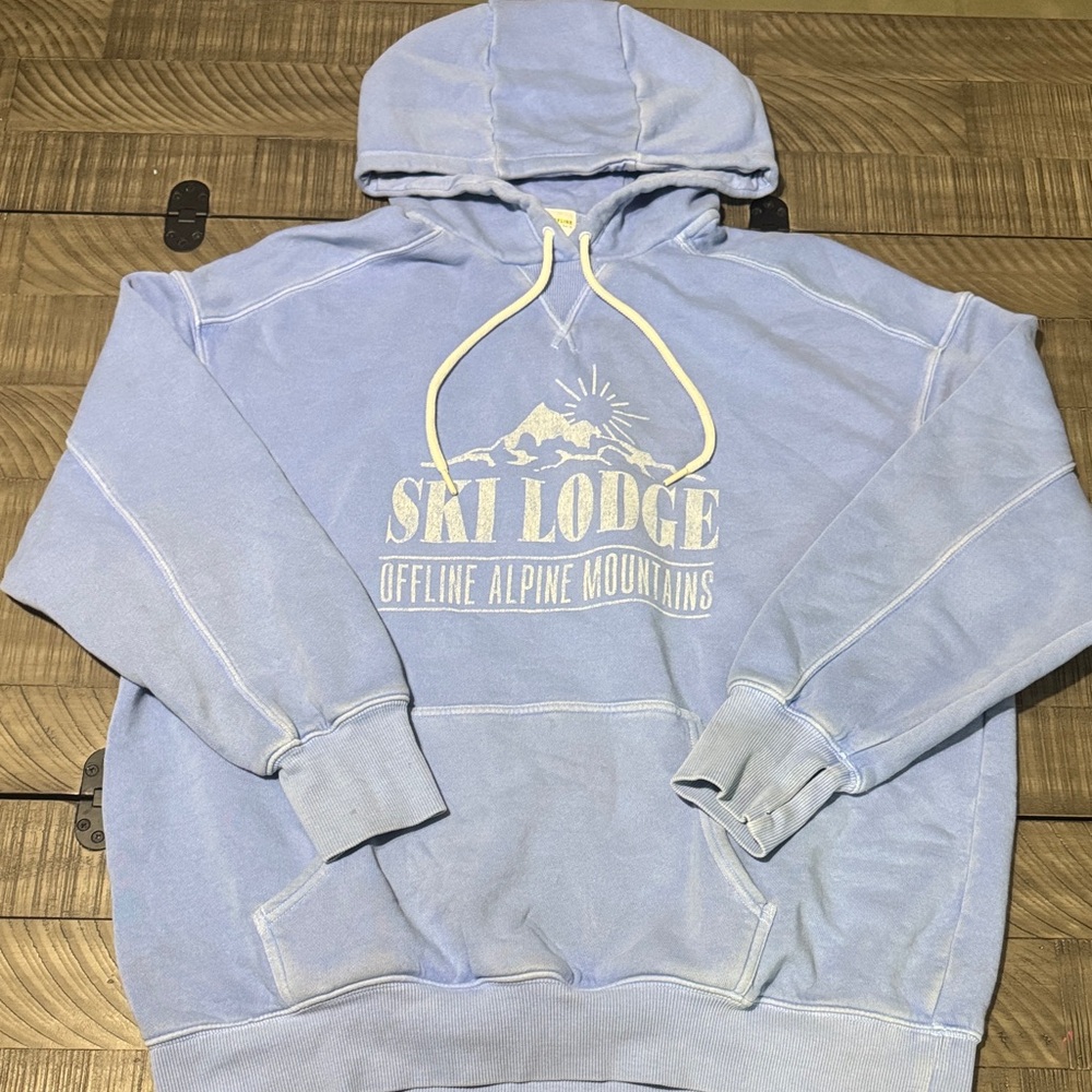 Aerie Cloud Fleece Blue Ski Lodge Hoodie